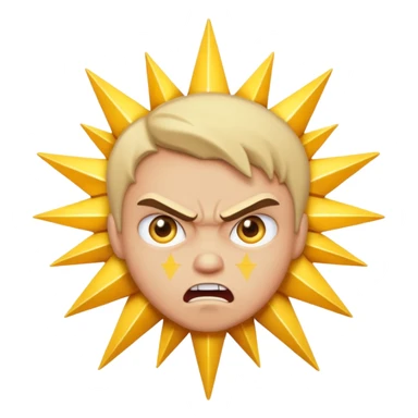 Rayos estrella  cara enojada sticker