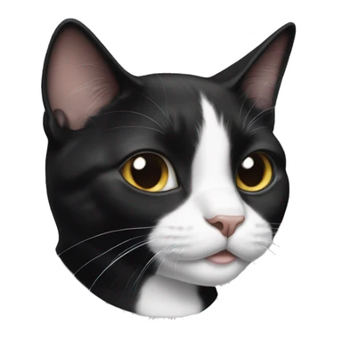 TUXEDO CAT WITH A SMALLER LEFT EAR sticker
