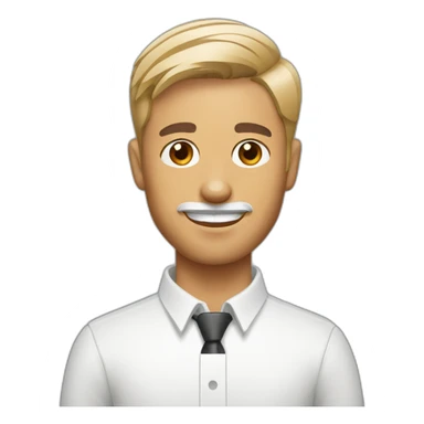 Man with modern hair cut with jack russell terrier dog sticker