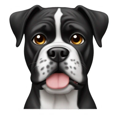 black and white boxer dog  sticker