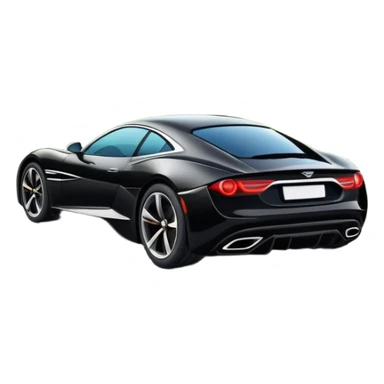 luxury car is driving on a scenic highway with beautiful landscape around sticker