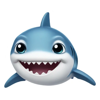 Chubby baby shark smiling sticker