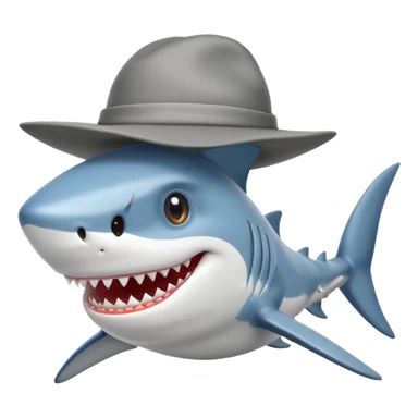 shark wearing a hat sticker