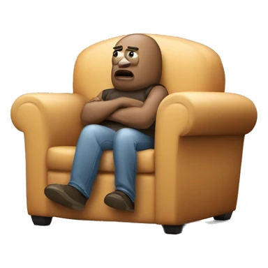 lazy couch potato watching movie sticker