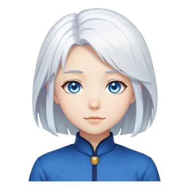 Anime girl with white hair and blue eyes  sticker