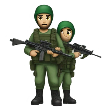 hamas and israeli fighters with rifles sticker