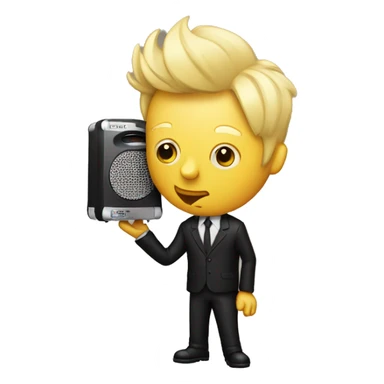 Billy Joe Armstrong holds loud speaker sticker