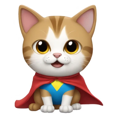 cat wearing a superhero cape sticker