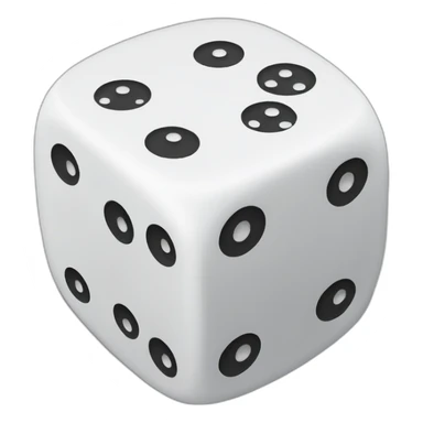 white dice with 1, 3 and 5 on each five sticker