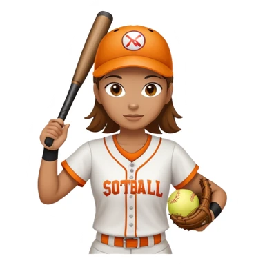 Niña jugando Softball  sticker