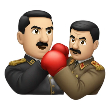 Hitler boxing stalin sticker
