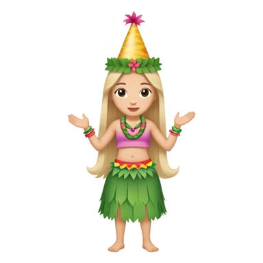 Hula birthday long hair sticker