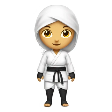 White clothes ninja girl sticker