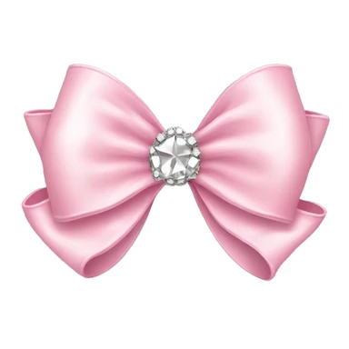 light pink bow with rhinestones  sticker