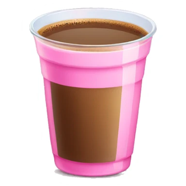 Pink glass of coffee sticker