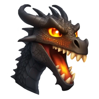 dark iron dragon breathing fire sticker