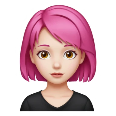 girl with pink hair and red color hairclip sticker