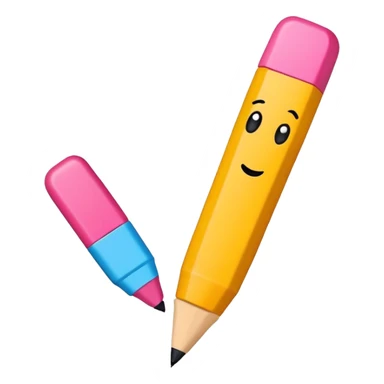 Pen and eraser from BFDI￼ sticker