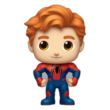 tom crossman with ginger hair shaking hands with spiderman 2099 sticker