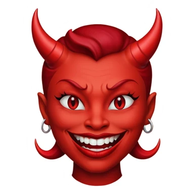 I need a devil with a lipstick grin emoji sticker