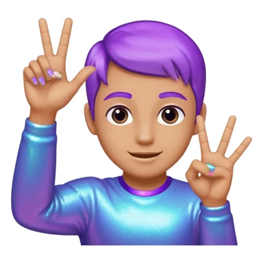 Glitter Purple and Cian hangloose sticker