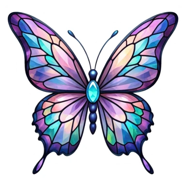 Nebula Gemstone Crystal Stained Glass Butterfly sticker