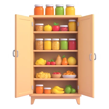 a cupboard full of food sticker