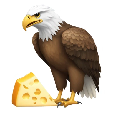 Eagle eating cheese sticker