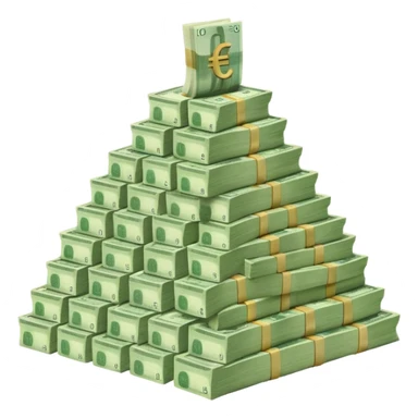 a mountain of packs of euros sticker