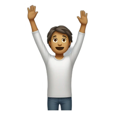 Blind man raising hands up and showing underarm with hair sticker