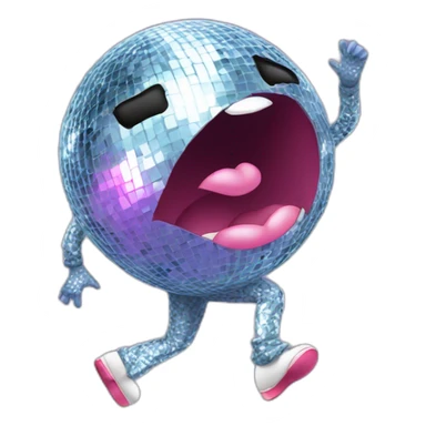big lips with legs dancing with a disco ball sticker