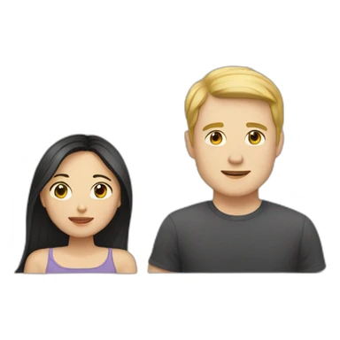 white man with asian girlfriend sticker