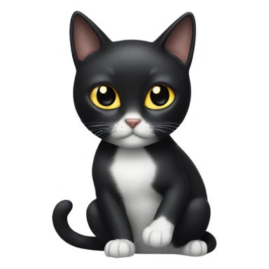 Black cat with white spot on its groin sticker