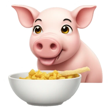 Pig eating sticker