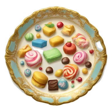 vintage rococo plate of sweets sticker