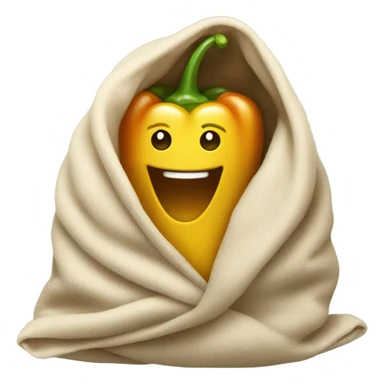 happy pepper in blanket sticker