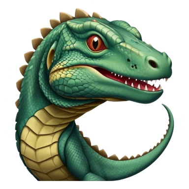 A komodo dragon with scaly skin and a forked tongue, reptilian predator sticker