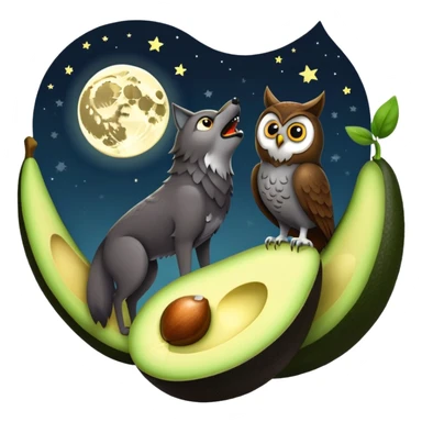 🐺🌙🦉🥑 sticker