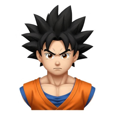 Emoji San goku plus petit niveau image , concentrer comme avant un combat contre un adversaire  sticker