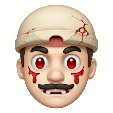 Mario broken skull bloody sticker