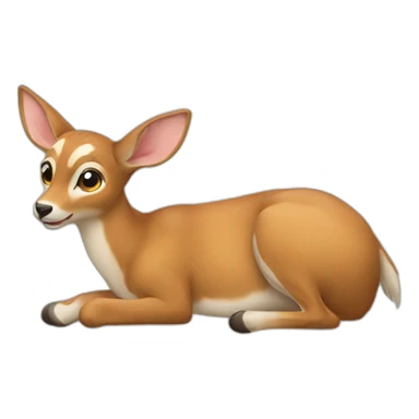 Chat sur une biche sticker