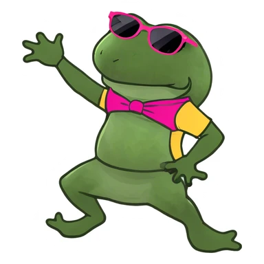 dancing in an outfit from the 80s sticker