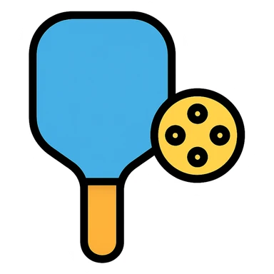 pickleball paddle and pickleball color outline icon sticker