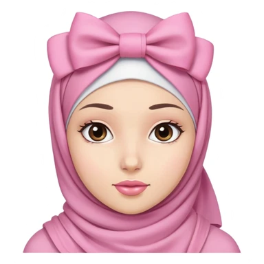 Следуй эмоджи девочки в хиджабе на голове красивый розовый бантик  sticker
