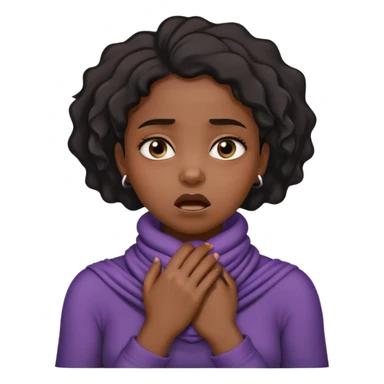 Black girl with her hands wrapped around her neck choking herself sticker