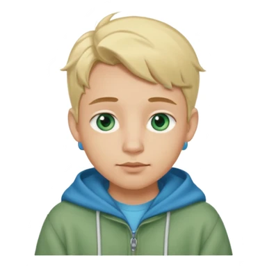 Haz un emoji con estas características: Hombre
Ojos Azules verdosos
Nariz bonita 
Labios medio gordos peor no mucho
Orejas bonitas
Rubio
Ropa Oversize sticker