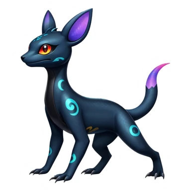 Colorful Dark Shiny Exotic Salandit-Umbreon-Quilava-Fakémon-hybrid-creature (full body)  sticker