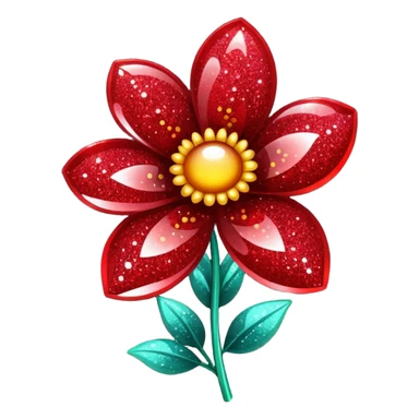 red glitter flower hype style sticker