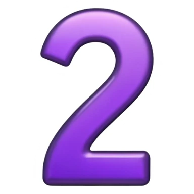 number 2 black and purple sticker