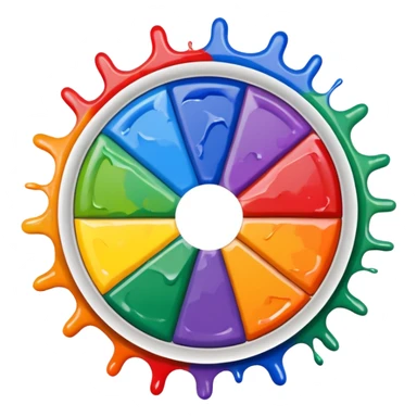 color wheel with paint splashes sticker